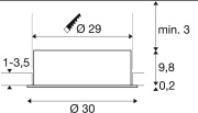 MEDO® 30, Deckeneinbauleuchte, frame, 3000/4000K, 70°, IP20, rund, weiß