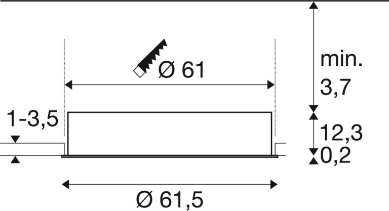 SLV MEDO® 60, Deckeneinbauleuchte, frame, 3000/4000K, 80°, IP20, rund, weiß