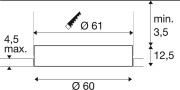 MEDO® 60, Deckeneinbauleuchte, frameless, 3000/4000K, 80°, IP20, rund, weiß