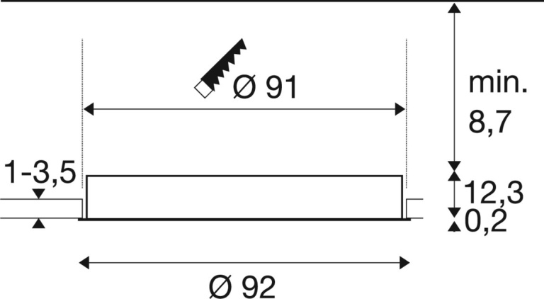 SLV MEDO® 90, Deckeneinbauleuchte, frame, 3000/4000K, 80°, IP20, rund, weiß