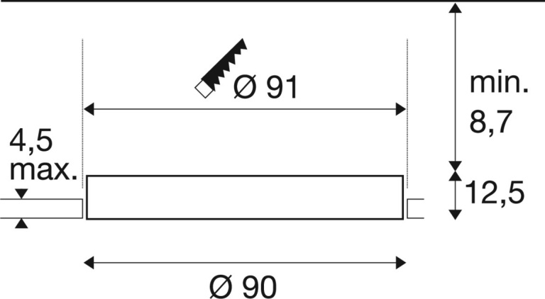 SLV MEDO® 90, Deckeneinbauleuchte, frameless, 3000/4000K, 80°, IP20, rund, weiß