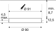 MEDO® 90, Deckeneinbauleuchte, frameless, 3000/4000K, 80°, IP20, rund, weiß