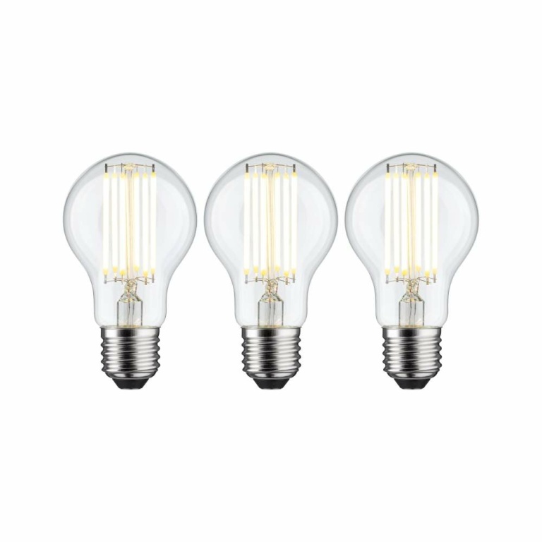 Paulmann Eco-Line Filament 230V LED Birne E27 3er-Pack  1055lm 5W 3000K  Klar