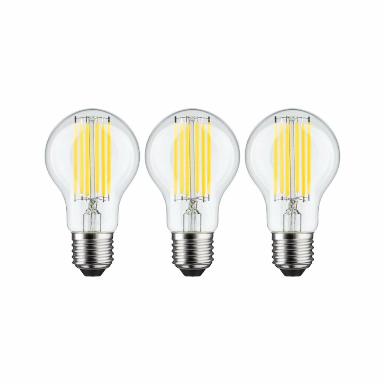 Paulmann Eco-Line Filament 230V LED Birne E27 3er-Pack  1055lm 5W 3000K  Klar