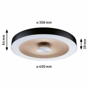 LED Deckenleuchte Volea Schwarz/Gold 500lm / 2400lm 4 / 1x18,5W IP44 3000K dimmbar