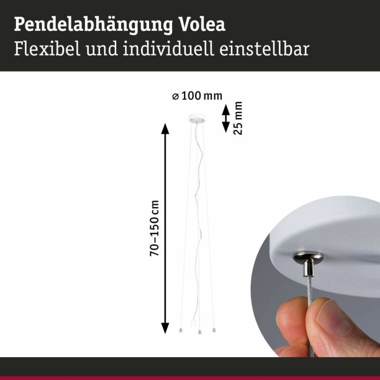 Paulmann Pendelabhängung für Volea Deckenleuchte Weiß/Silber