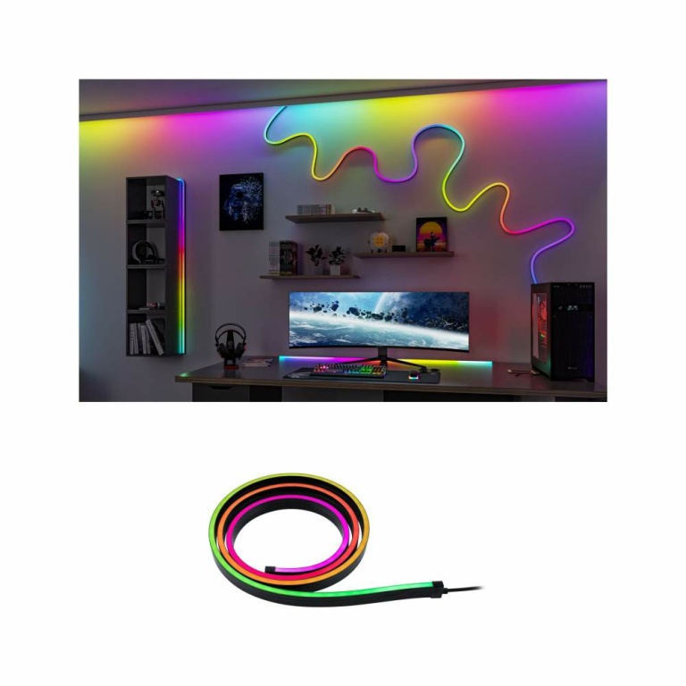 Paulmann EntertainLED LED Schlauch Black Neon RGB+ 1,5m 3W 84 LEDs/m inkl. Fernbedienung & Halterungen