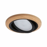 LED Einbauleuchte Lanati aus Holz Eiche/Schwarz matt 3er-Set LED-Coin 6W 470lm 2700K rund schwenkbar FSC®-zertifiziert 230V