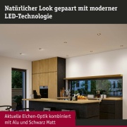 LED Einbauleuchte Lanati aus Holz Eiche/Schwarz matt 3er-Set LED-Coin 6W 470lm 2700K rund schwenkbar FSC®-zertifiziert 230V