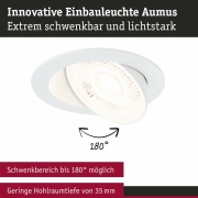 LED Einbauleuchte White Select Aumus Weiß Einzelspot 5W 700lm 3-Step-Dim 2700 - 6500K rund schwenkbar White-Select 230V