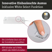 LED Einbauleuchte White Select Aumus Weiß Einzelspot 5W 700lm 3-Step-Dim 2700 - 6500K rund schwenkbar White-Select 230V