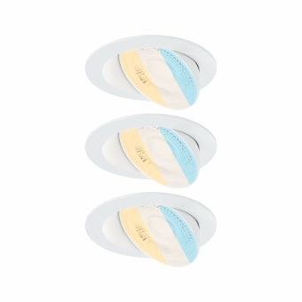 Paulmann LED Einbauleuchte White Select Aumus Weiß 3er-Set 5W 700lm 3-Step-Dim 2700 - 6500K rund schwenkbar White-Select 230V