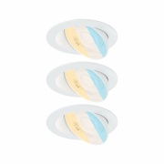 LED Einbauleuchte White Select Aumus Weiß 3er-Set 5W 700lm 3-Step-Dim 2700 - 6500K rund schwenkbar White-Select 230V