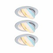 LED Einbauleuchte White Select Aumus Chrom matt 3er-Set 5W 700lm 3-Step-Dim 2700 - 6500K rund schwenkbar White-Select 230V