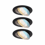 Paulmann LED Einbauleuchte White Select Aumus Schwarz 3er-Set 5W 700lm 3-Step-Dim 2700 - 6500K rund schwenkbar White-Select 230V