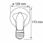 Glühbirne Infrarot  E27 230V 100lm 150W 1000K dimmbar Rot