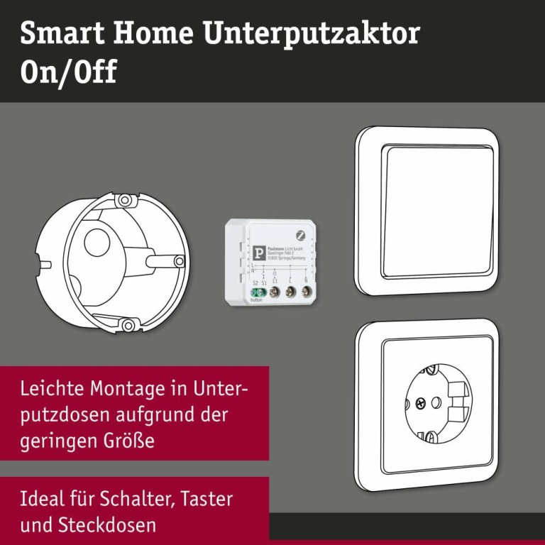 Paulmann Unterputzaktor Smart Home Zigbee 3.0 On/Off Weiß