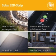 LED Stripe Solar inkl. Fernbedienung 5m  IP44 2,8W 51lm/m 60 LEDs/m 3000K