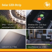 LED Stripe Solar inkl. Fernbedienung 10m IP44 3,2W 28lm/m 60 LEDs/m 3000K