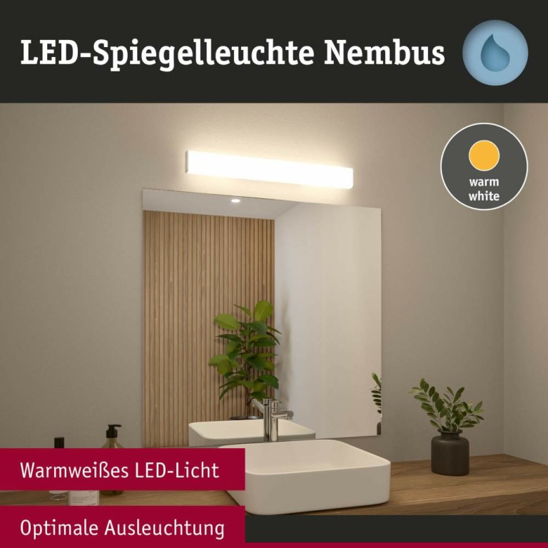 Paulmann Selection Bathroom LED Wandleuchte Nembus  IP44  3000K 950lm 230V 11,2W  Schwarz