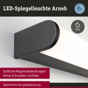 Selection Bathroom LED Wandleuchte Arneb  IP44  3000K 1000lm 230V 12,5W  Schwarz