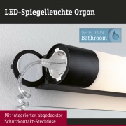 Selection Bathroom LED Spiegelleuchte Orgon Steckdose  IP44  3000K 850lm 230V 10,5W  Schwarz