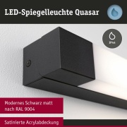 Selection Bathroom LED Spiegelleuchte Quasar  IP44  3000K 900lm 230V 11,2W  Schwarz