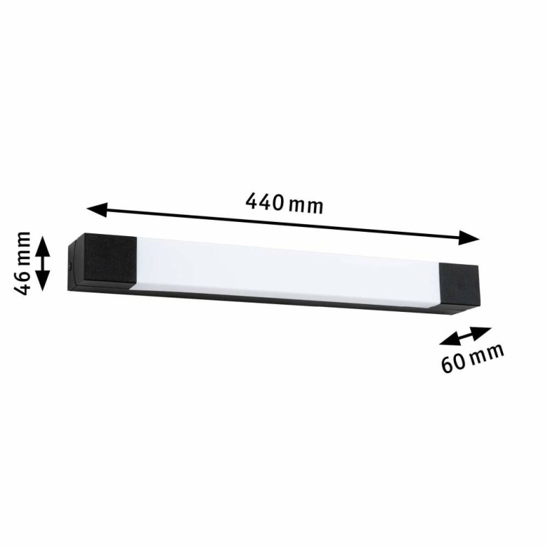 Paulmann Selection Bathroom LED Spiegelleuchte Quasar  IP44  3000K 600lm 230V 7,5W  Schwarz