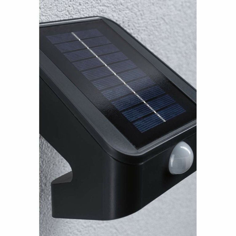 Paulmann Solar LED Wandfluter Lesly Bewegungsmelder IP65 eckig 3000K 5,5W 400lm Anthrazit Kunststoff