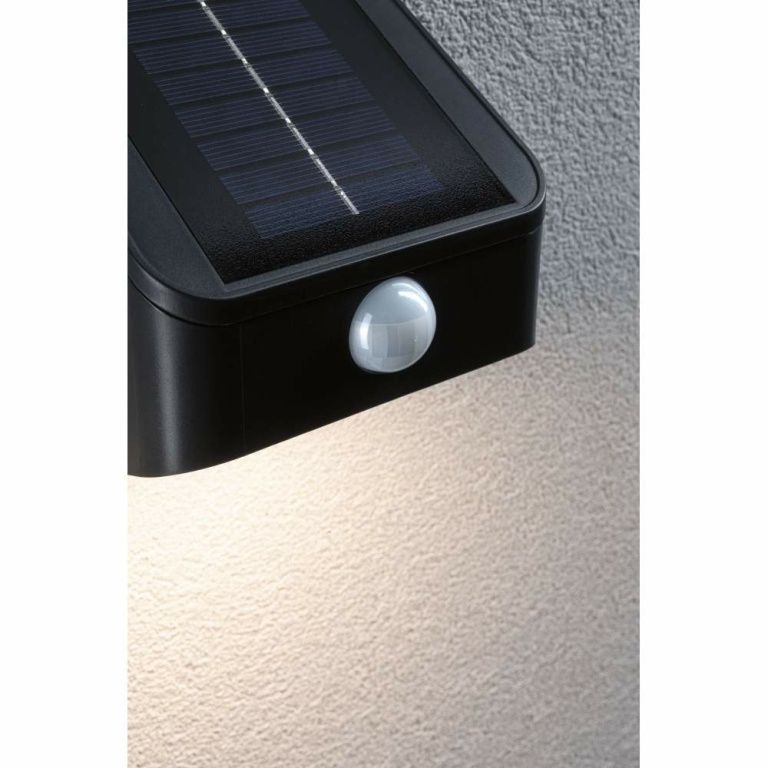 Paulmann Solar LED Wandfluter Lesly Bewegungsmelder IP65 eckig 3000K 5,5W 400lm Anthrazit Kunststoff