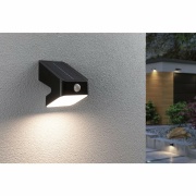 Solar LED Wandfluter Lesly Bewegungsmelder IP65 eckig 3000K 5,5W 400lm Anthrazit Kunststoff