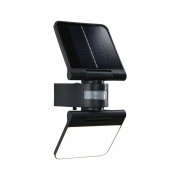 Solar LED Wandfluter Lesly Bewegungsmelder IP65 eckig 3000K 12,5W 1000lm Anthrazit Kunststoff