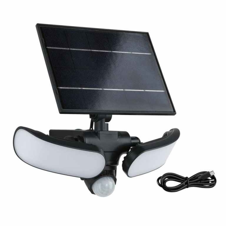 Paulmann Solar LED Wandfluter Sonlig Bewegungsmelder  IP65 eckig 286x137mm 3000K 2x9W 2x1100lm   Anthrazit Kunststoff