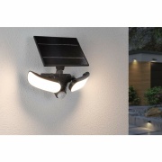 Solar LED Wandfluter Sonlig Bewegungsmelder  IP65 eckig 286x137mm 3000K 2x9W 2x1100lm   Anthrazit Kunststoff