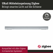 URail Mittel-Einspeisung Zigbee Chrom matt in Optik & Dimension der Urail-Schiene max. 100W