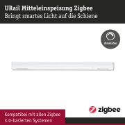 URail Mittel-Einspeisung Zigbee Signalweiß in Optik & Dimension der Urail-Schiene max. 100W