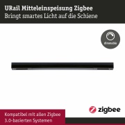 URail Mittel-Einspeisung Zigbee Schwarz matt in Optik & Dimension der Urail-Schiene max. 100W