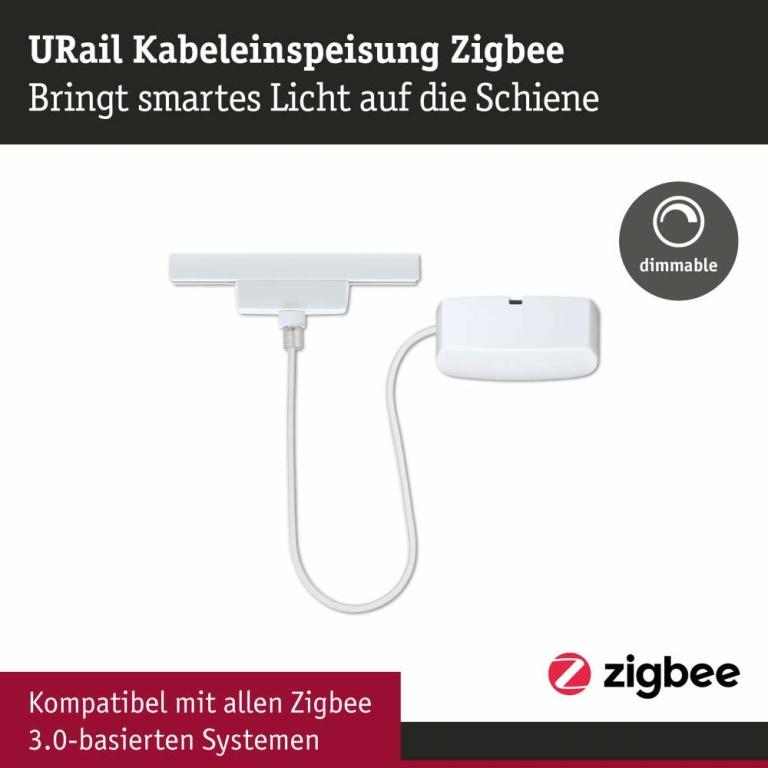 Paulmann URail Kabeleinspeisung Zigbee 1m Signalweiß max. 100W