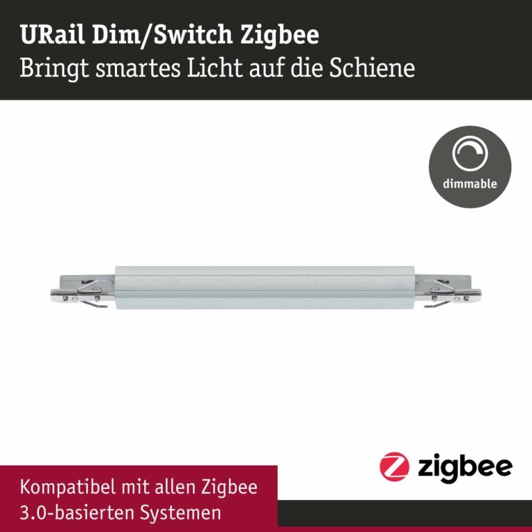 Paulmann URail Zigbee 3.0 Dimm/Switch Adapter/Verbinder Chrom matt max.50W