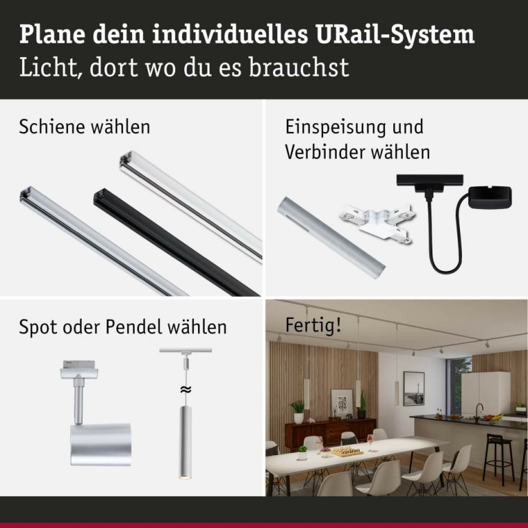 Paulmann URail Zigbee 3.0 Dimm/Switch Adapter/Verbinder Chrom matt max.50W