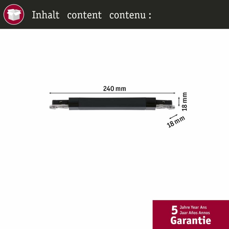 Paulmann URail Zigbee 3.0 Dimm/Switch Adapter/Verbinder Chrom matt max.50W