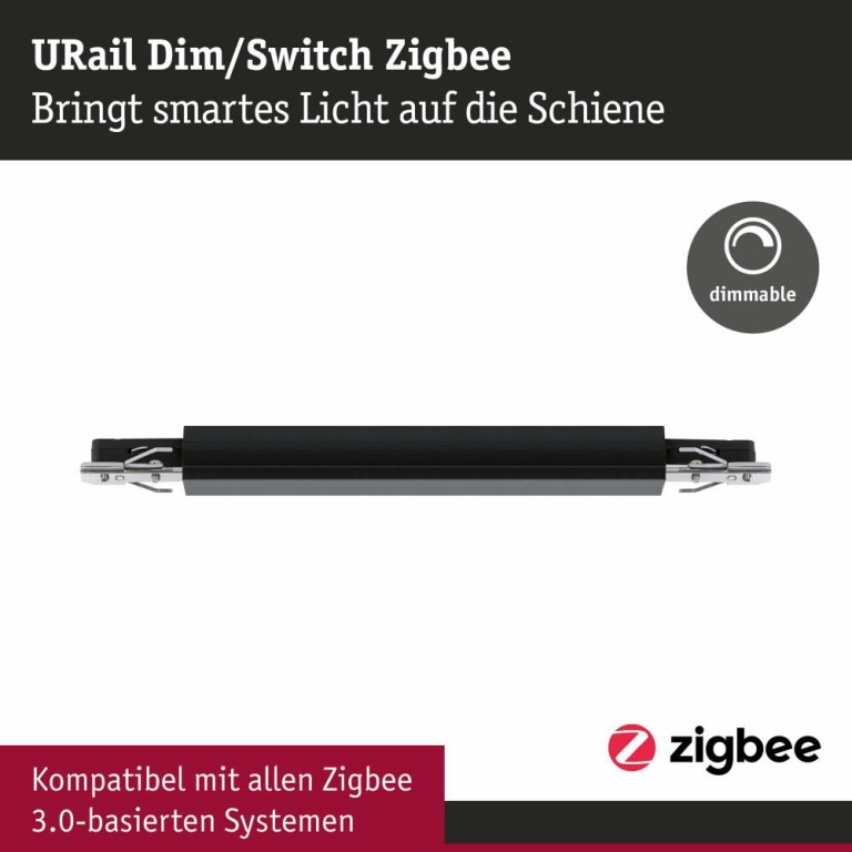 Paulmann URail Zigbee 3.0 Dimm/Switch Adapter/Verbinder Schwarz matt max.50W