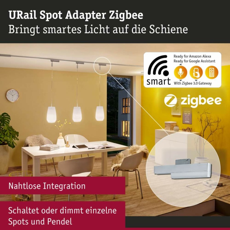 Paulmann URail Single Spot-Adapter ZigBee Chrom matt max. 20W