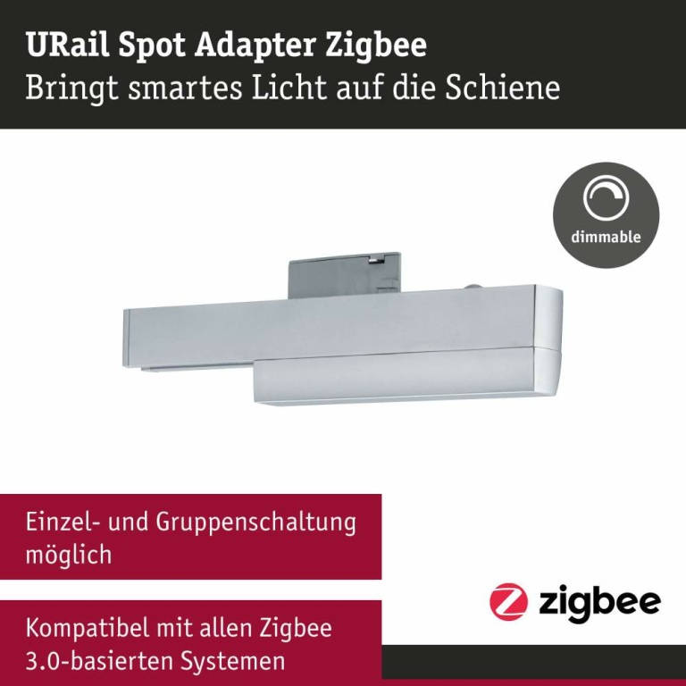 Paulmann URail Single Spot-Adapter ZigBee Chrom matt max. 20W