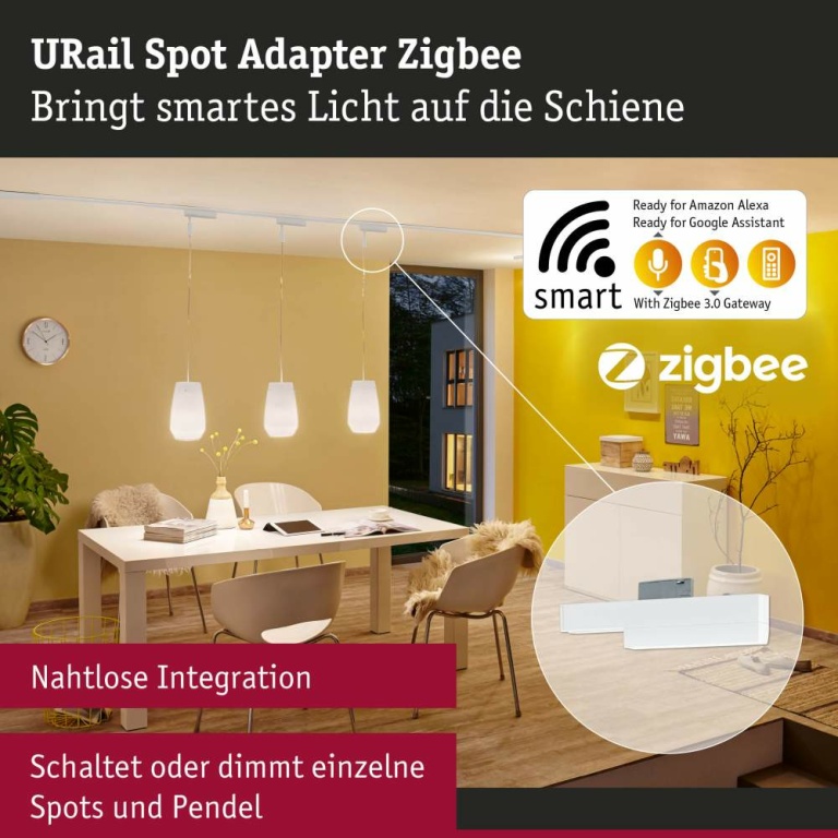 Paulmann URail Single Spot-Adapter ZigBee Signalweiß max. 20W