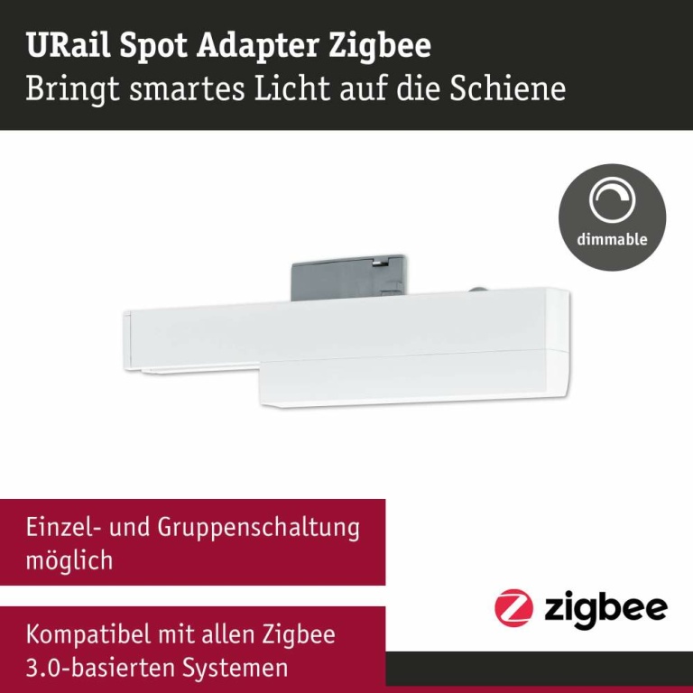 Paulmann URail Single Spot-Adapter ZigBee Signalweiß max. 20W