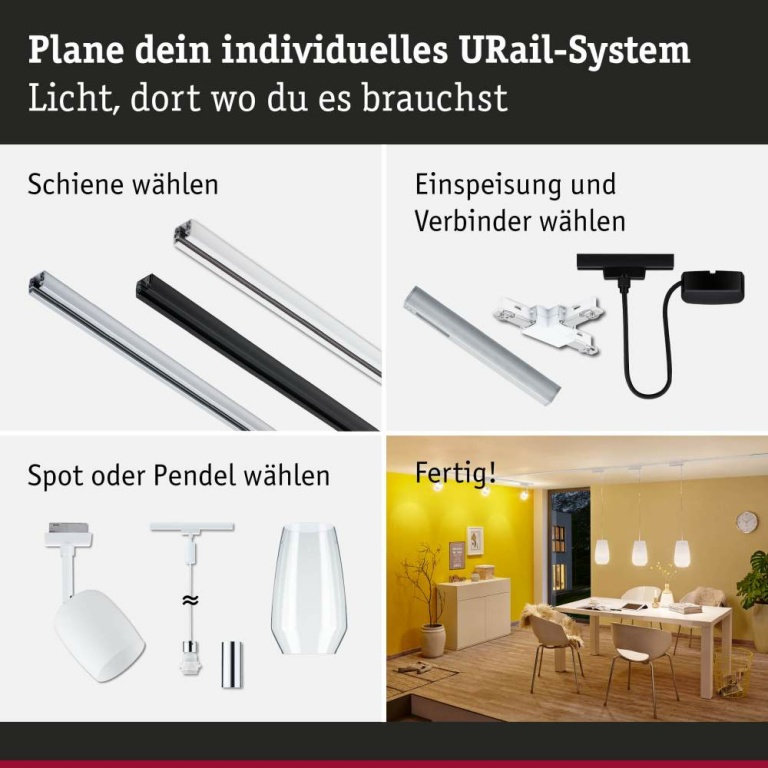 Paulmann URail Single Spot-Adapter ZigBee Signalweiß max. 20W