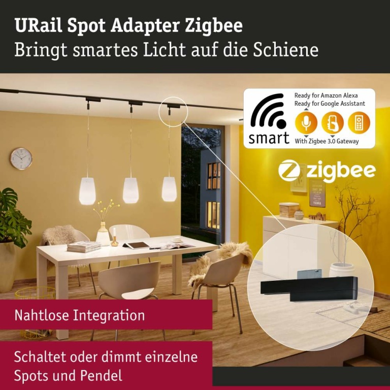 Paulmann URail Single Spot-Adapter ZigBee Schienenadapter Schwarz matt max. 20W