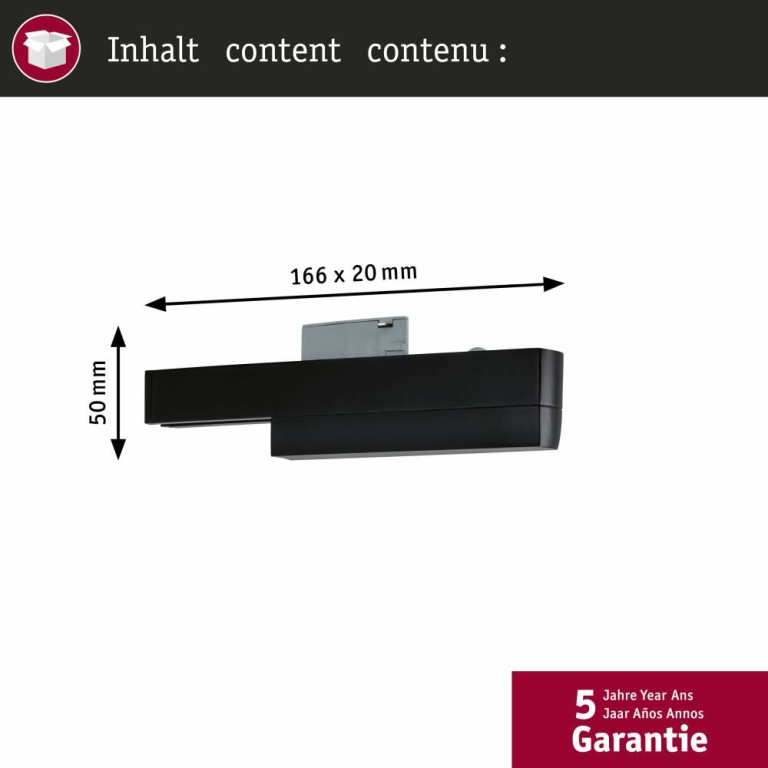 Paulmann URail Single Spot-Adapter ZigBee Schienenadapter Schwarz matt max. 20W