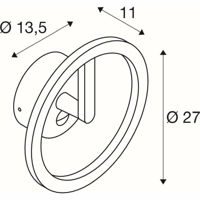 SLV LED Wandleuchte Q-RING schwarz matt mit Sensor 10W 3000K IP54